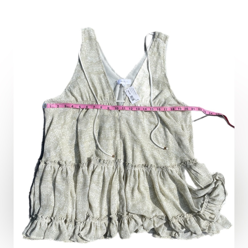 Mable Tunic Tiered Sleeveless Pattern Dress Medium Bohemian Cottagecore Milkmaid - Picture 4 of 6